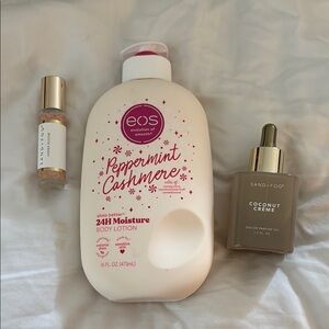 EOS Peppermint Cashmere Body Lotion and Sand + Fog Coconut Creme Set